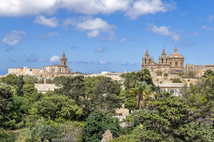 Roof terrace at Maison Medina with views over Mdina