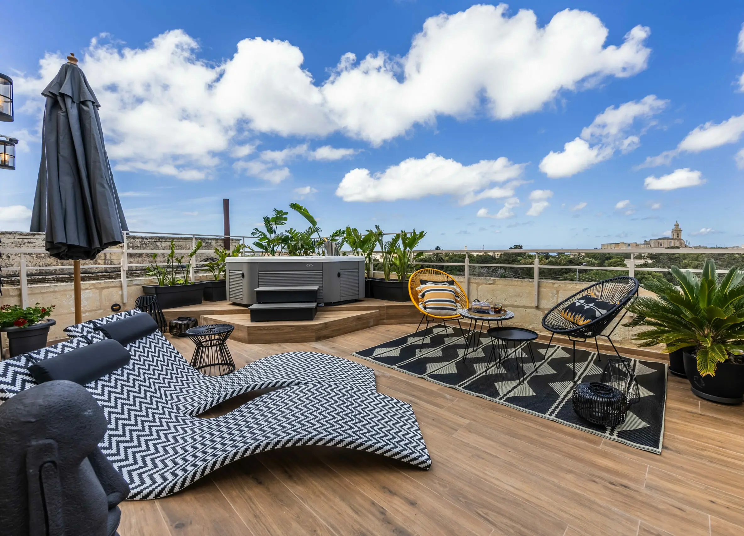 Roof terrace of Maison Medina overlooking Mdina