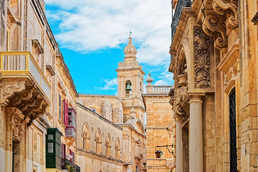 View of the fortified city of Mdina